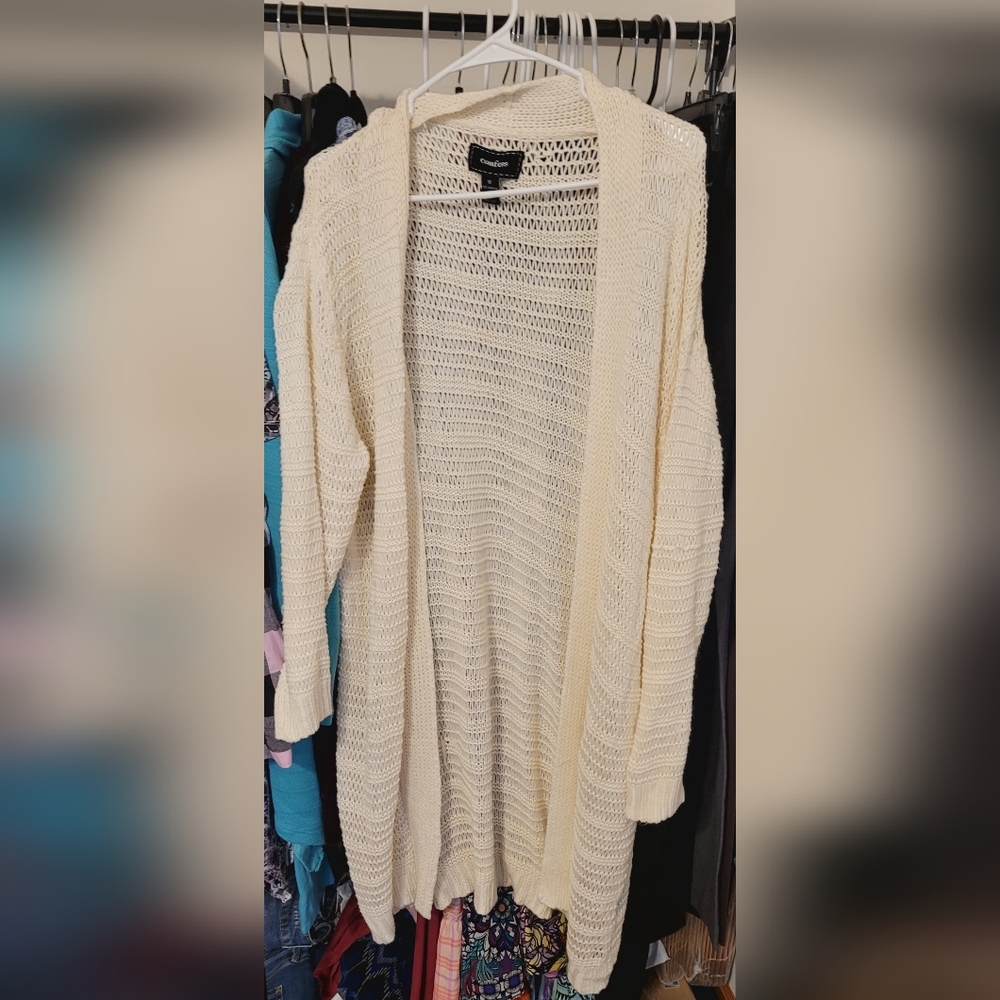 Womens Size 1X Knit Open Cardigan Sweater By Confess
